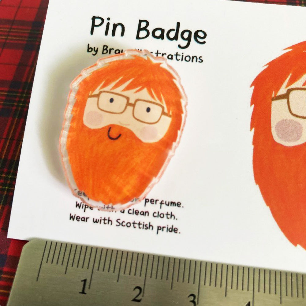 Ginger Beard Acrylic Badge